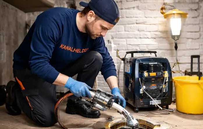 Verstopfte Hauptleitung oder Kellerabfluss reinigen