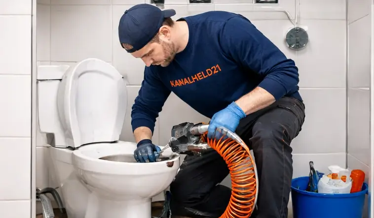 Verstopftes WC Toilette professionell reinigen